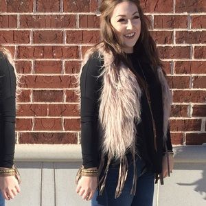 Blush colored Fur vest